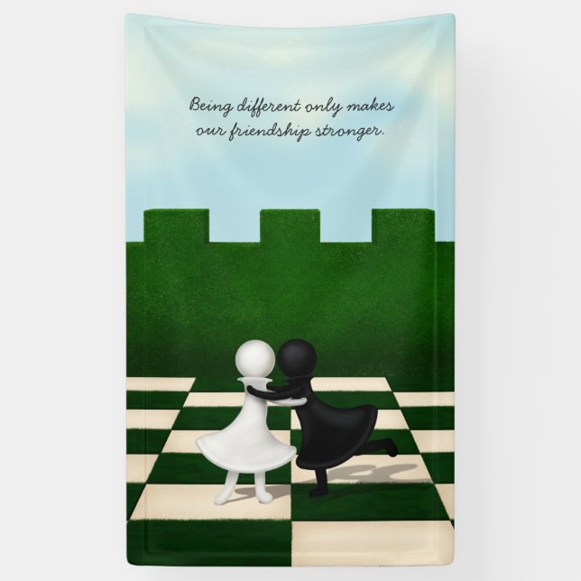 Banderoles Être différent ne fait que renforcer l'amitié (Vertical)