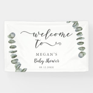 Banderoles Eucalyptus Baby shower de verdure d'été Bienvenu