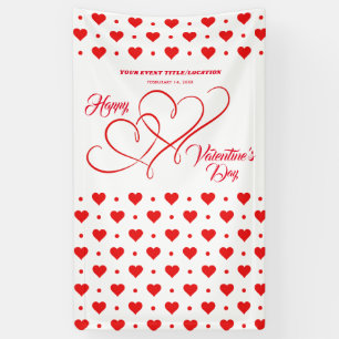 BANDEROLES ÉVÉNEMENT HEUREUSE SAINTE-VALENTIN RED HEARTS BANN