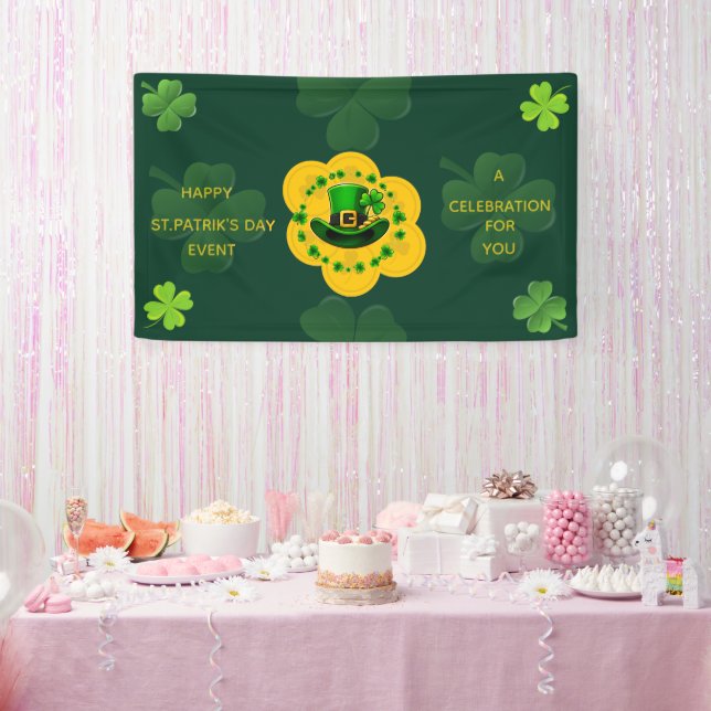 Banderoles Événement personnalisable de la Saint-Patrick vert (Fête)