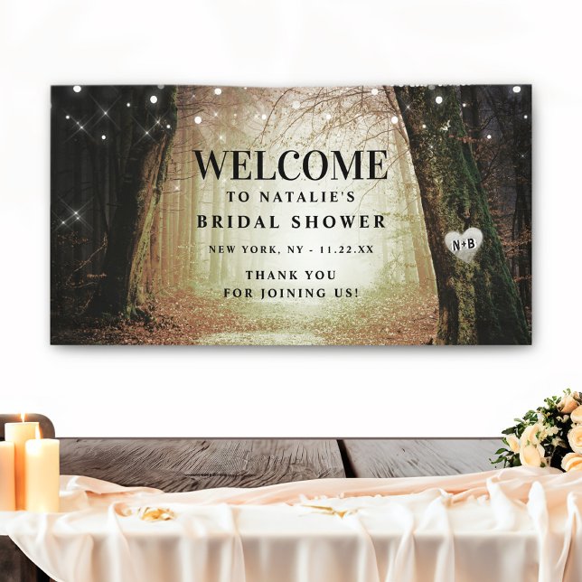 Banderoles Evermore | Accueil de la Fête des mariées forestiè (Welcome guests with the Evermore custom sign, featuring enchanting charm and personalized details!)