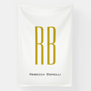 Banderoles Exclusif Monogramme Moderne Nom de Couleur Or Uniq