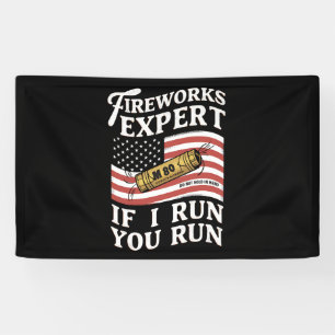 Banderoles Expert en feux d'artifice Si je cours vous courez 