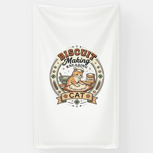 Banderoles Fabrication de biscuits Pétrissage Chat Fabricatio (Vertical)