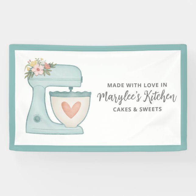 Banderoles Fabriqué Avec Amour Boulangerie Pâtisserie Bannièr (Horizontal)