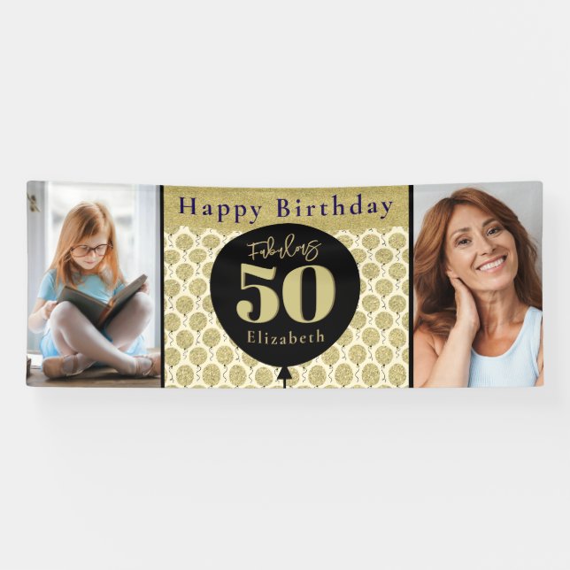 Banderoles Fabuleux 50 Gold Anniversaire (Horizontal)