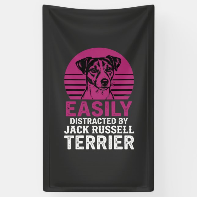 Banderoles Facilement Distrait Par Jack Russell Terrier (Vertical)