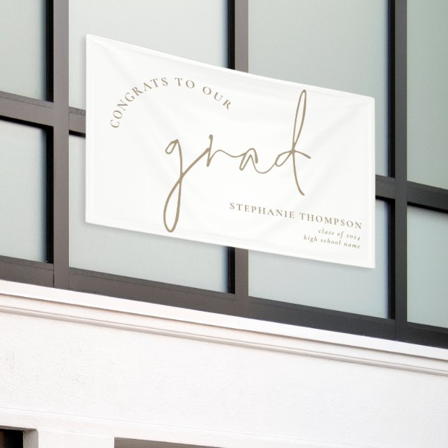 Banderoles Faire-part de Grad Gold Script Félicats (Bâtiment extérieur)