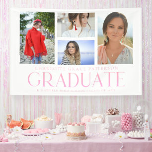 Banderoles Faire-part de graduation multi-photo de script sim