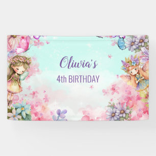 Banderoles Fairy Birthday Princess Fairy Birthday Banner