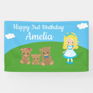 Banderoles Fairytale Goldilocks Trois ours Anniversaire