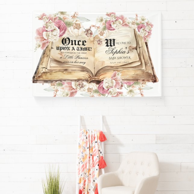 Banderoles Fairytale Royal Baby Shower Welcome Sign (Insitu)