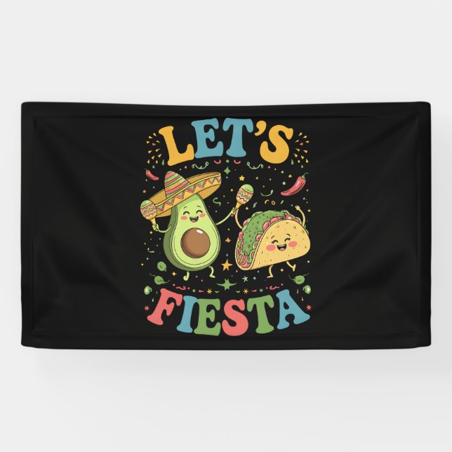 Banderoles Faisons La Fête Avocat Et Tacos Cinco De Mayo (Horizontal)
