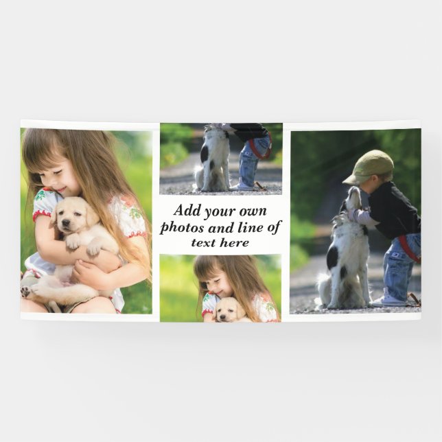 Banderoles Faites votre propre collage photo et texte (Horizontal)