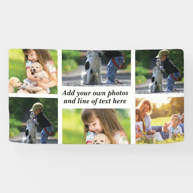 Banderoles Faites votre propre collage photo et texte (Horizontal)