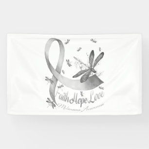 Banderoles Faith Hope Love Melanoma Awareness Dragonfly