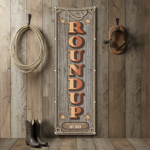 Banderoles Famille Western Rustique RASSEMBLEMENT Vert ID1318