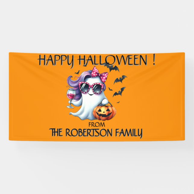 Banderoles Fantôme Féminin Épouvantable Halloween  (Horizontal)