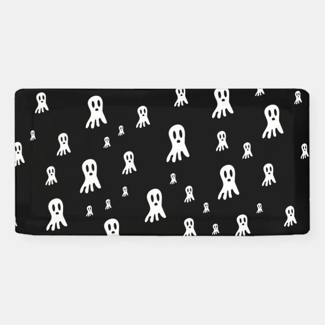 Banderoles Fantômes d'Halloween foncé (Horizontal)