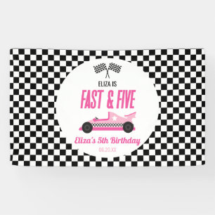 Banderoles Fast & Five Pink Race Car 5ème anniversaire