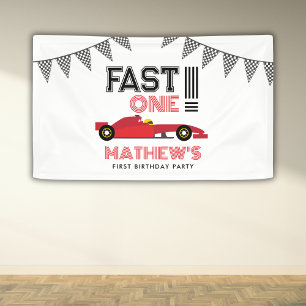 Banderoles Fast One Race Car 1st Boy Birthday Party