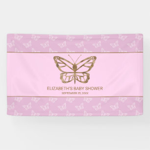 Banderoles Faux aspect feuille d'or papillon - Baby Shower Vi