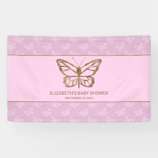 Banderoles Faux aspect feuille d'or papillon - Baby Shower Vi