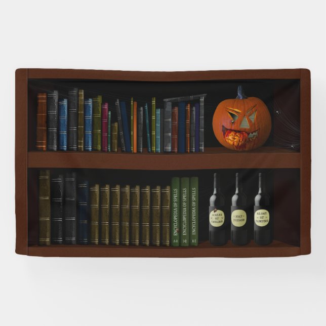 Banderoles Faux Book Shelf Haunted House (Horizontal)