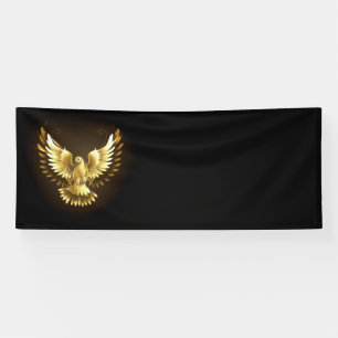 Banderoles Faux Gold Foil Peace Dove en noir