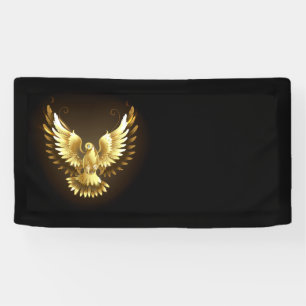 Banderoles Faux Gold Foil Peace Dove en noir