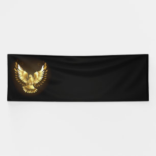 Banderoles Faux Gold Foil Peace Dove en noir