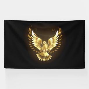Banderoles Faux Gold Foil Peace Dove en noir