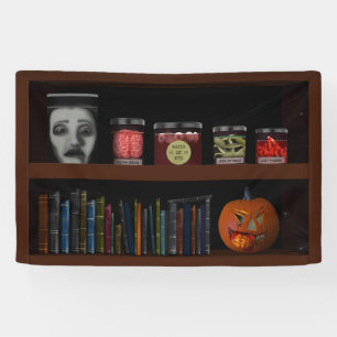 Banderoles Faux Librairie Haunted House Lab Halloween