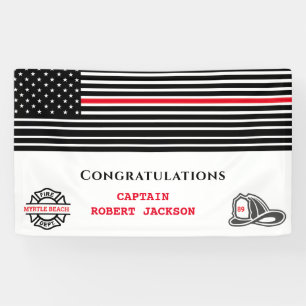Banderoles Félicitations à Firefighter America Flag Red Line
