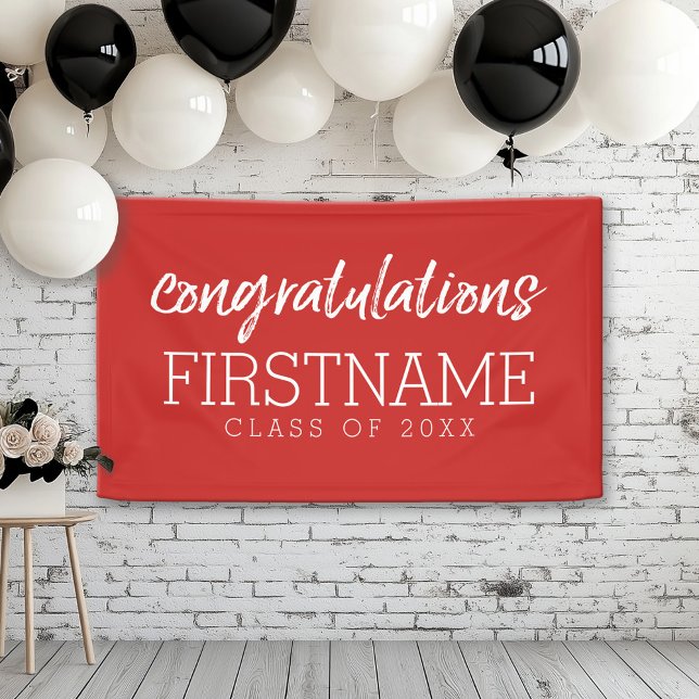 Banderoles Félicitations à la promotion de l'année - Peut mod (Custom Graduation Banner for a Grad Party or Open House)