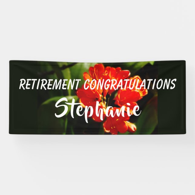 Banderoles Félicitations à la retraite Jumbo Orange Flower (Horizontal)