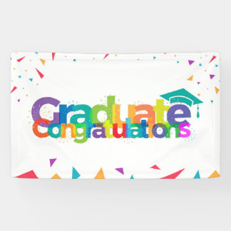Banderoles Félicitations aux diplômés - Graduation colorée