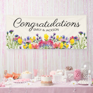 Banderoles Félicitations aux Fleurs sauvages de la partie d'e