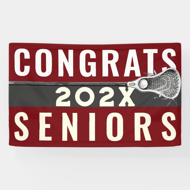 Banderoles Félicitations aux Seniors de Crosse (Horizontal)