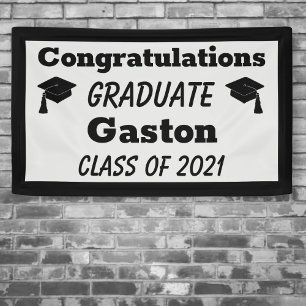 Banderoles Félicitations Black Silver Graduate Graduate Gradu