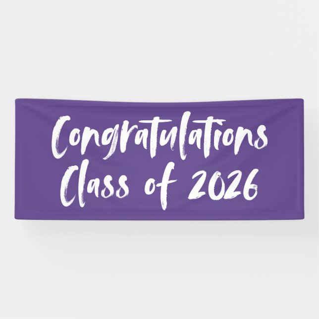 Banderoles Félicitations Classe de Purple Graduation 2025 (Horizontal)