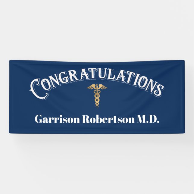 Banderoles Félicitations Docteur MD diplômé (Horizontal)