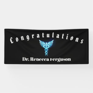 Banderoles Félicitations Docteur Médecin Caducée Or
