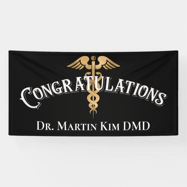 Banderoles Félicitations Elegant Dentist Graduation Médicale (Horizontal)