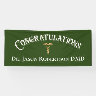 Banderoles Félicitations Elégant Docteur Médicale Graduation