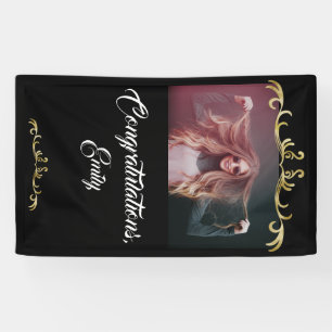 Banderoles Félicitations Gold Ornaments Photo Graduation