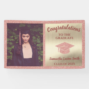 Banderoles Félicitations Graduate Class of 2022 Pink Gold