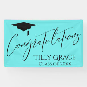 Banderoles Félicitations Graduate Class of Black sur Aqua