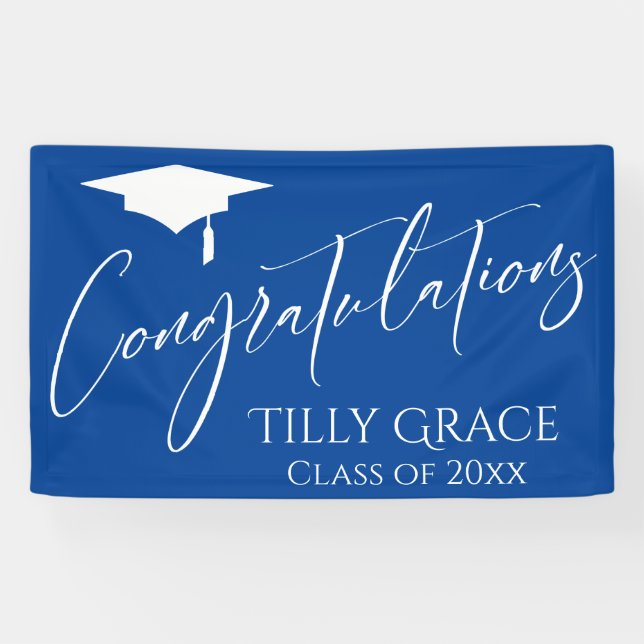 Banderoles Félicitations Graduate Class of Bright Blue (Horizontal)