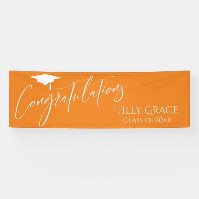 Banderoles Félicitations Graduate Class of Bright Orange (Horizontal)